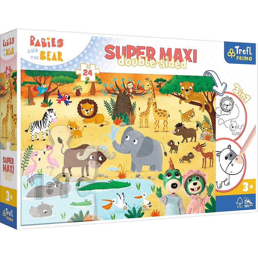 PUZZLE 24 pcs. SUPER MAXI BABIES ON SAFARI TREFL 41009 TREF TREFL